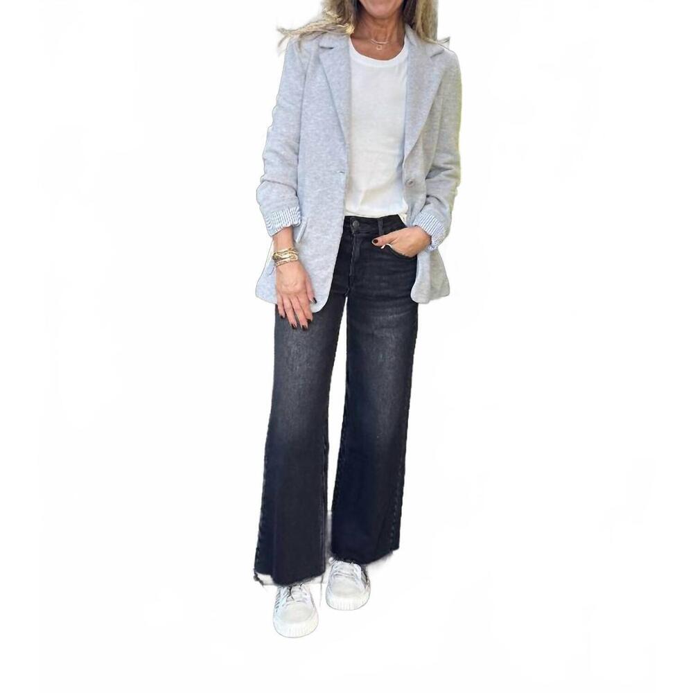 NEW FEMME FATALE riley casual pocket blazer in heather grey